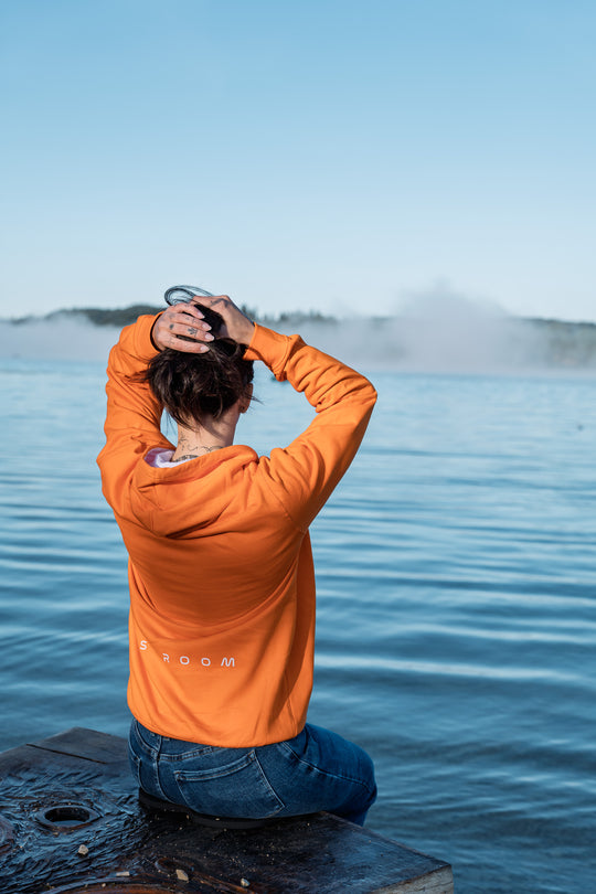 Sweat à Capuche Stroom - Orange signal (Unisexe - assemblé en France)