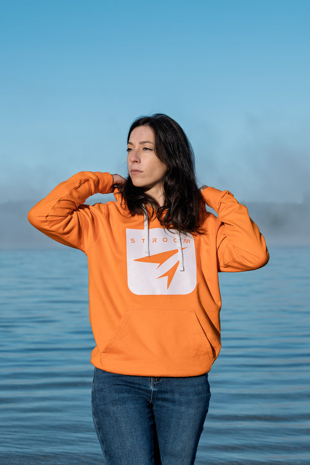 Sweat à Capuche Stroom - Orange signal (Unisexe - assemblé en France)