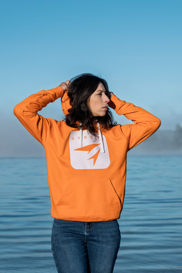 Sweat à Capuche Stroom - Orange signal (Unisexe - assemblé en France)