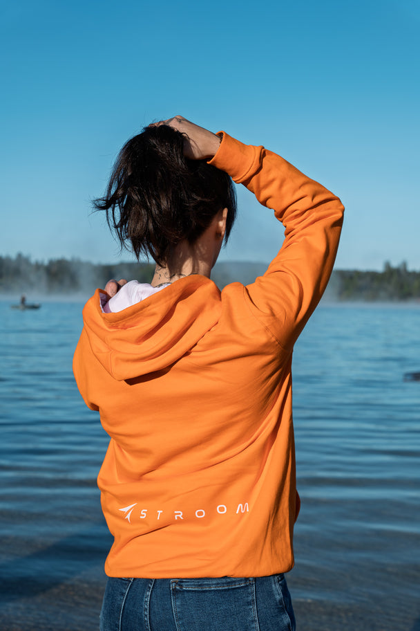 Sweat à Capuche Stroom - Orange signal (Unisexe - assemblé en France)