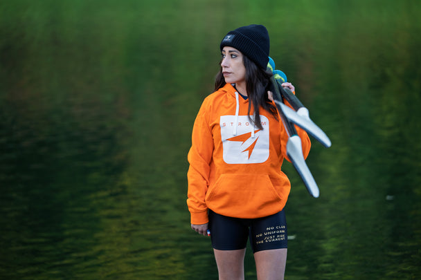 Sweat à Capuche Stroom - Orange signal (Unisexe - assemblé en France)