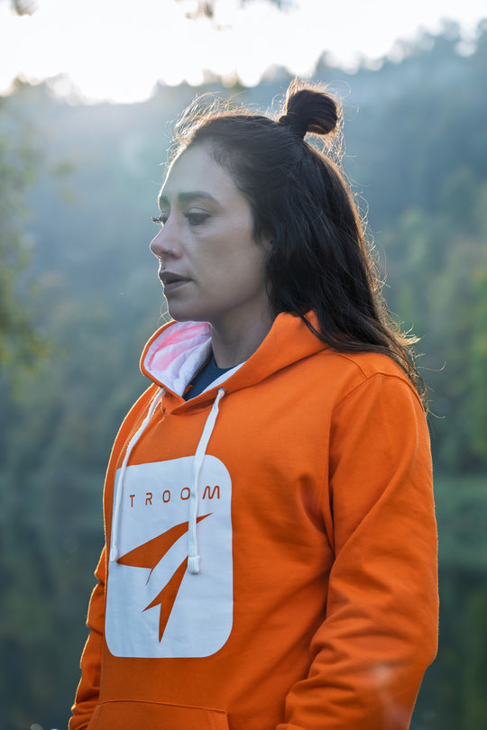 Sweat à Capuche Stroom - Orange signal (Unisexe - assemblé en France)