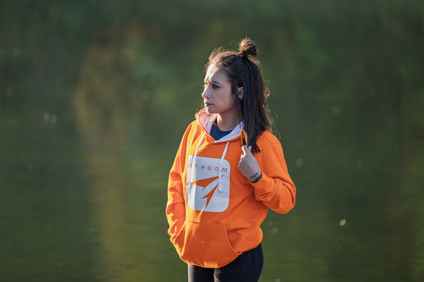Sweat à Capuche Stroom - Orange signal (Unisexe - assemblé en France)